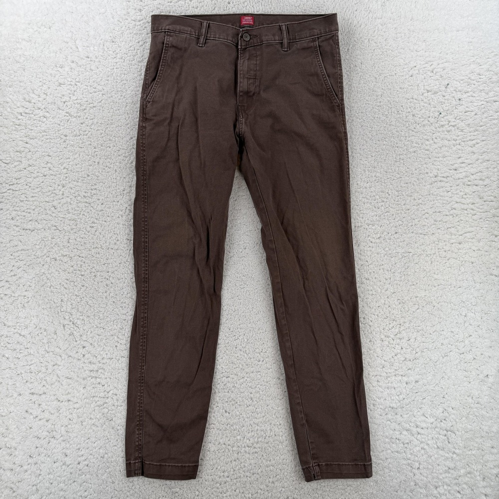 Levis XX Chino Pants Mens 32x32 Brown Regular Fit Stretch Taper 85226-0139